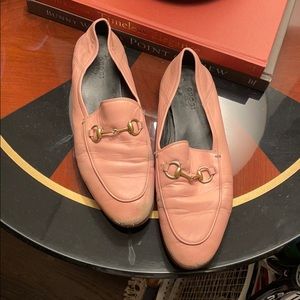 Authentic ballet pink Gucci horse bit loafers